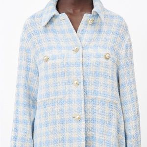 Zara Houndstooth Tweed Shacket